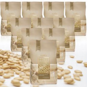 Zestaw do depilacji ItalWax 10x wosk 1kg White Chocolate biała czekolada podgrzewacz
