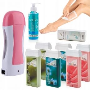Zestaw do depilacji ItalWax 6x wosk w rolce mocny podgrzewacz żel paski