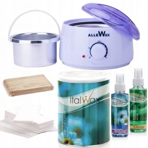 Zestaw do depilacji paskowej ItalWax podgrzewacz 100W  wosk w puszce 800ml Azulene azulenowy  dodatki