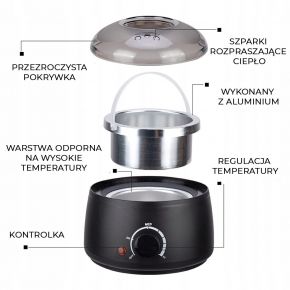 Zestaw do depilacji paskowej ItalWax podgrzewacz 100W  wosk w puszce 800ml Azulene azulenowy  dodatki