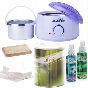 Zestaw do depilacji paskowej ItalWax podgrzewacz 100W  wosk w puszce 800ml Olive oliwkowy  dodatki