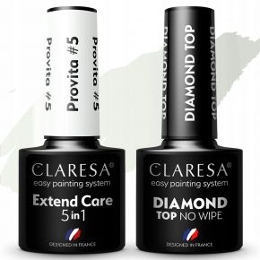 Zestaw lakier hybrydowy Claresa 5in1 Provita 5  Top Diamond