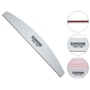SUNONE Pilniki do paznokci 10 sztuk do manicure pedicure półksiężyc łódka biały gradacja 100/180