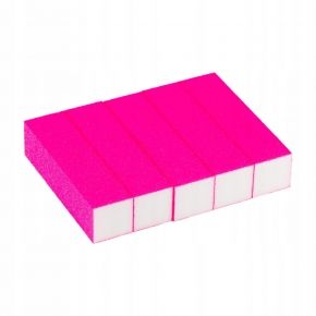 25x Blok polerski do paznokci kostka kolor różowy neon