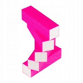 10x Blok polerski do paznokci kostka kolor różowy neon