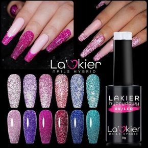 LaKier FG022 Hit Flash kolorowy brokatowy lakier hybrydowy 5g