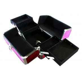 Kuferek kosmetyczny purpurowy różowy kufer CA4P
