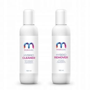 MaluLac zestaw 4 x lakier hybrydowy  Aceton  Cleaner
