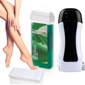 Zestaw do depilacji WOSK ALOE podgrzewacz paski