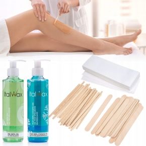 ItalWax Zestaw uzupełniający do depilacji 2x żel 250ml paski szpatułki