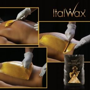 Zestaw uzupełniający do depilacji  wosk twardy ItalWax Full Body 1kg  olejek  szpatułki  talk
